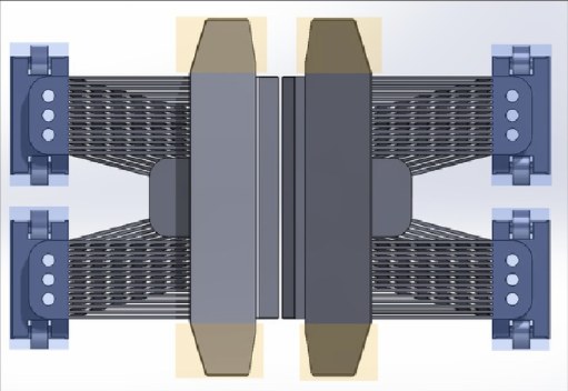 Top view of the full flexure assembly